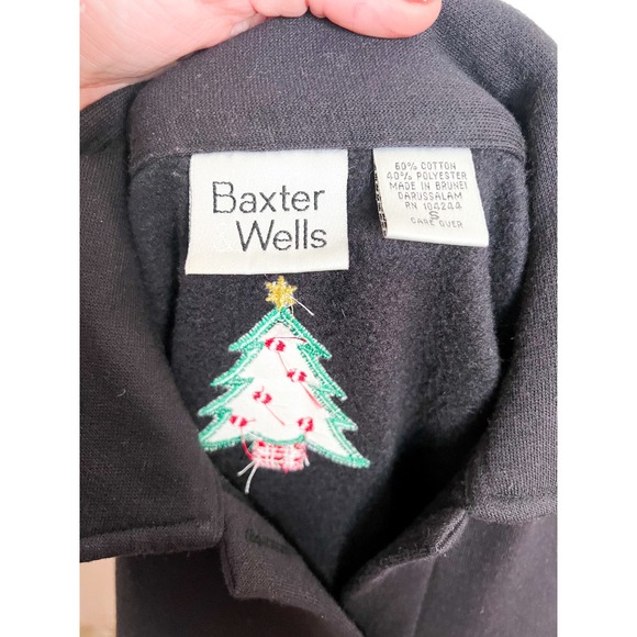 Baxter & Wells Vintage Embroidered Holiday Cardigan Sweater Size S - Picture 5 of 6